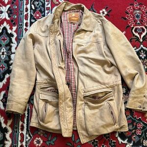 Leather trench style XL Jacket 9 pocket jacket